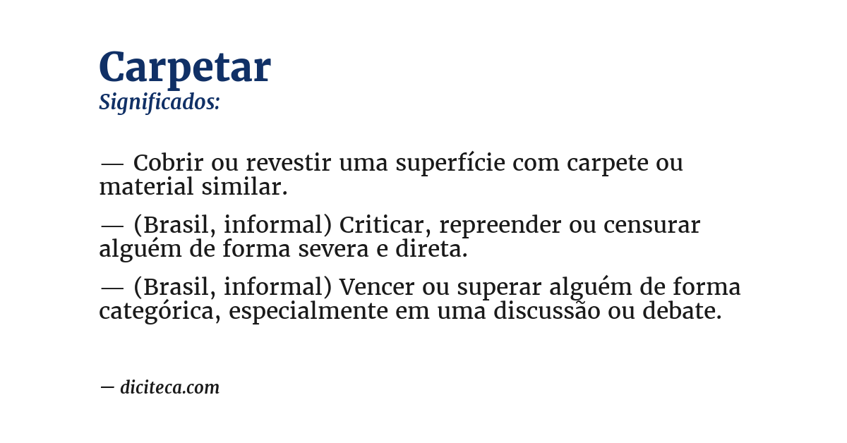 Significado de carpetar