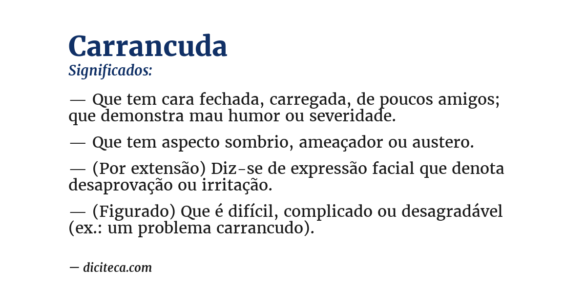 Significado de carrancuda