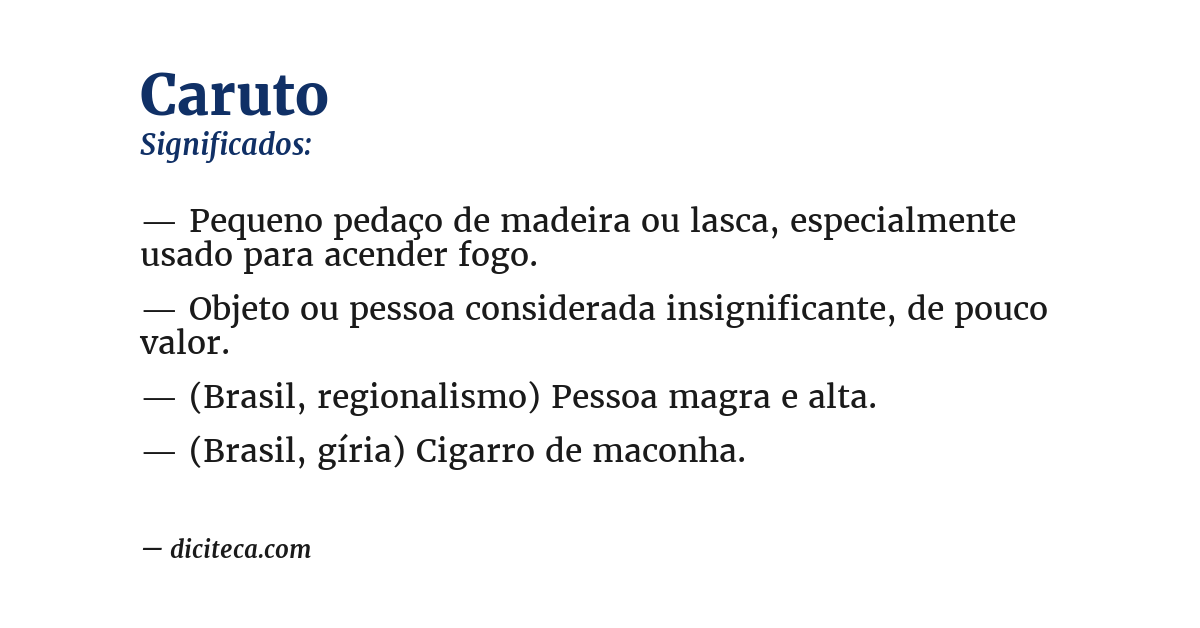 Significado de caruto