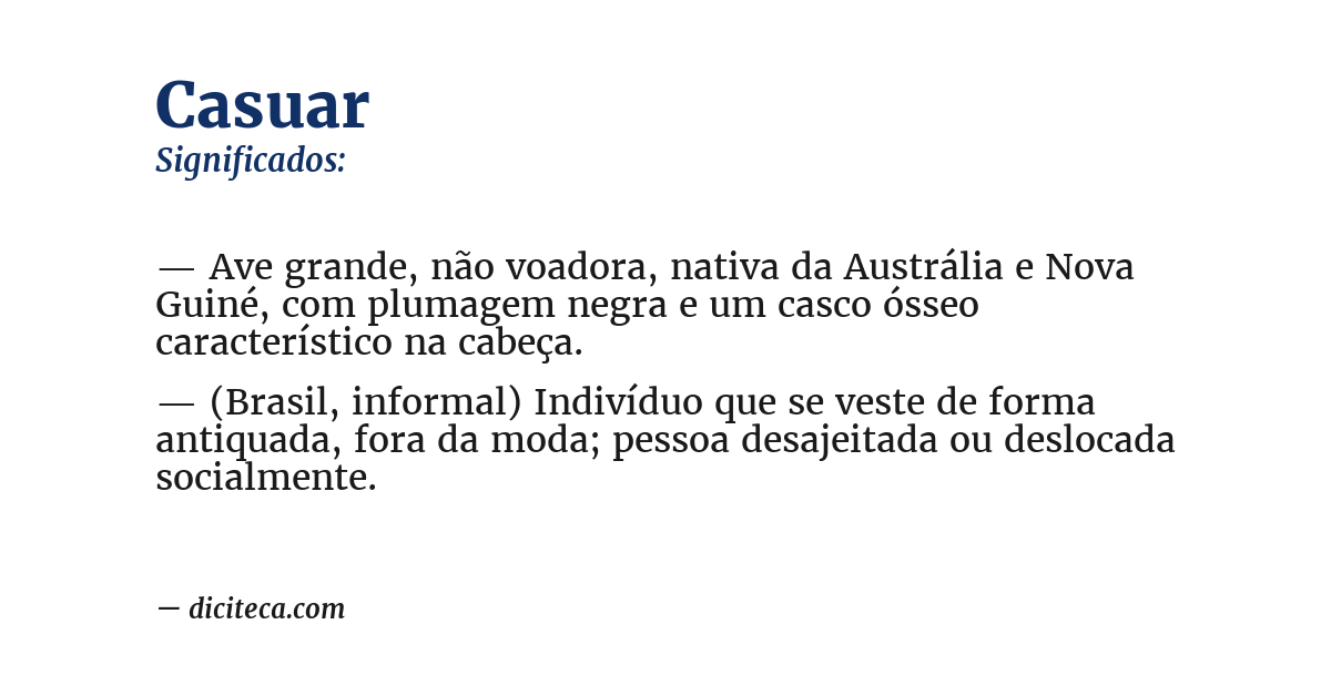 Significado de casuar