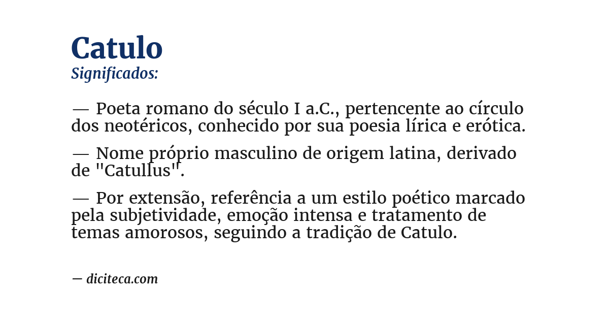 Significado de catulo