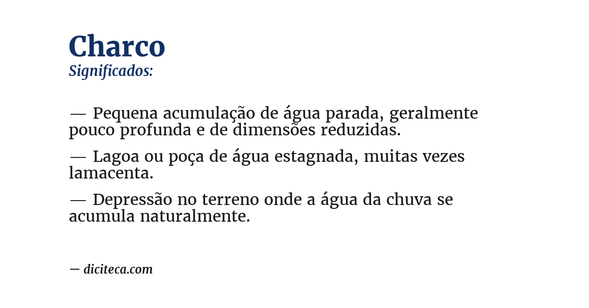 Significado de charco