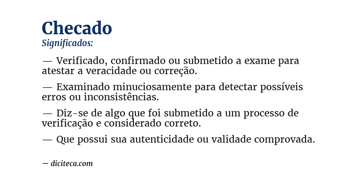 Significado de checado