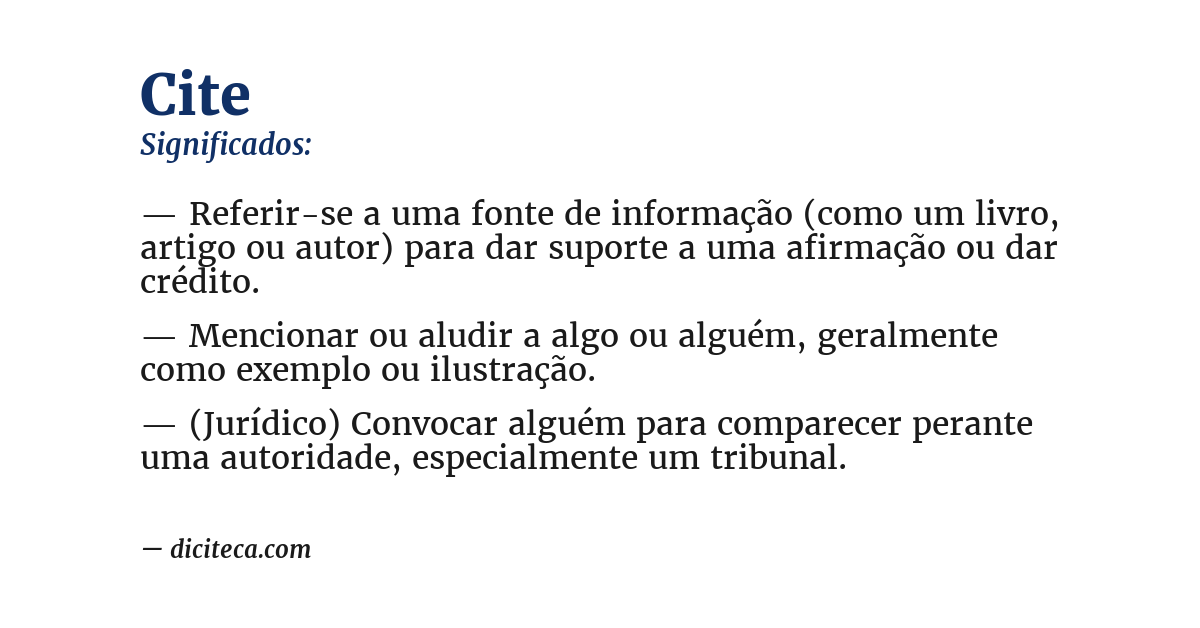 Significado de cite