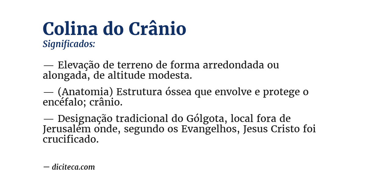 Significado de colina do crânio