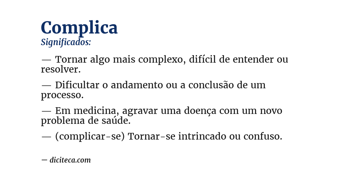 Significado de complica
