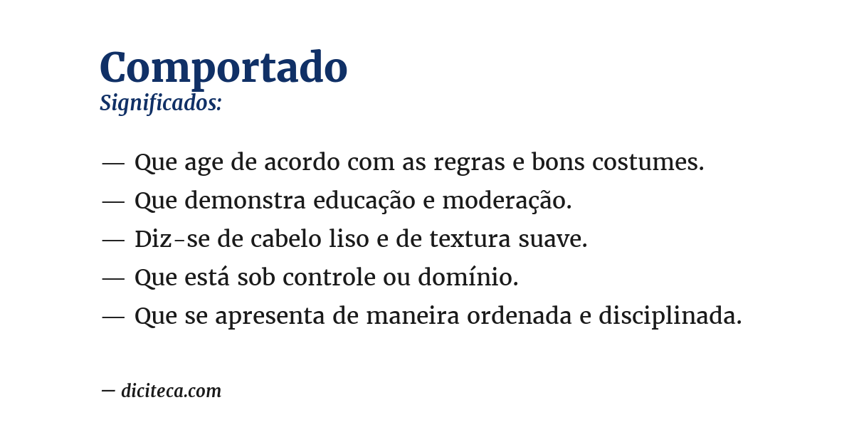 Significado de comportado