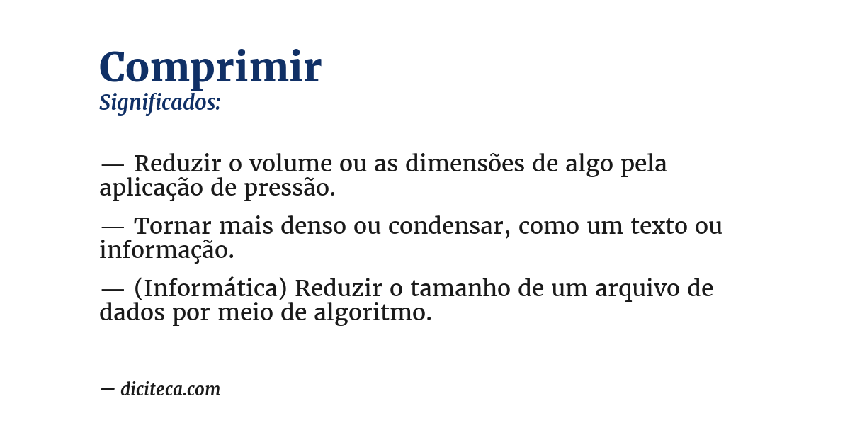 Significado de comprimir