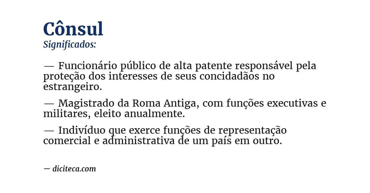 Significado de cônsul