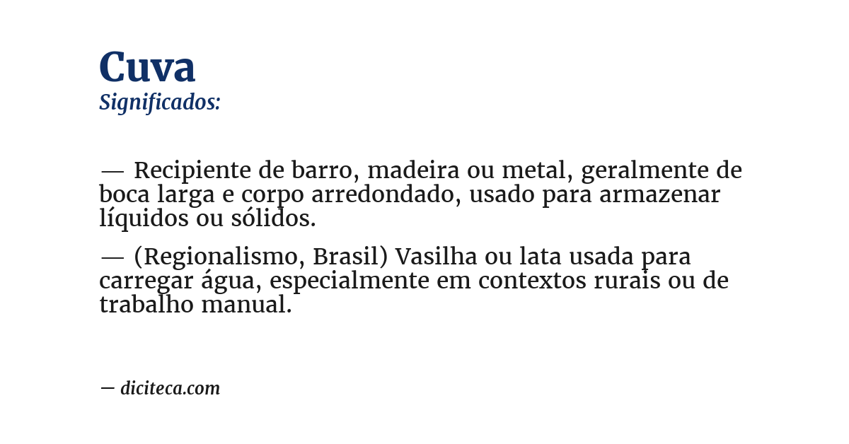 Significado de cuva