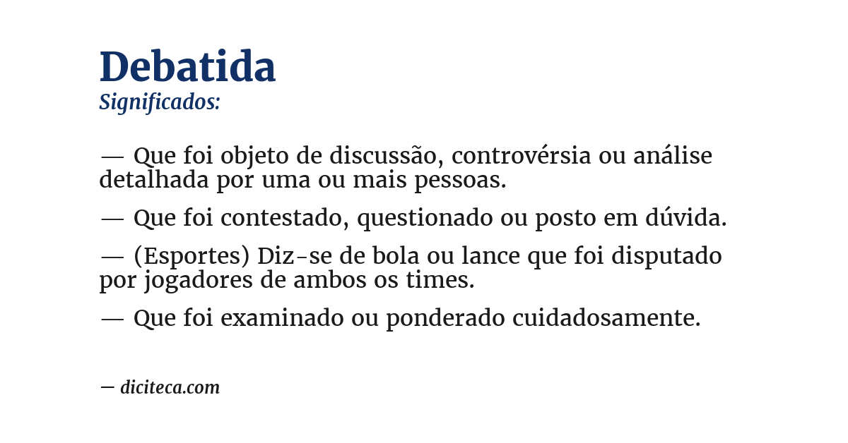 Significado de debatida