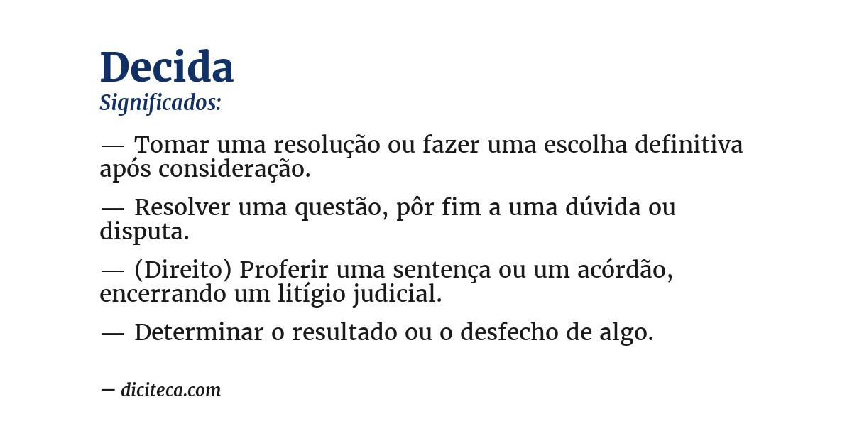 Significado de decida