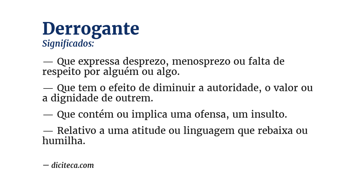 Significado de derrogante
