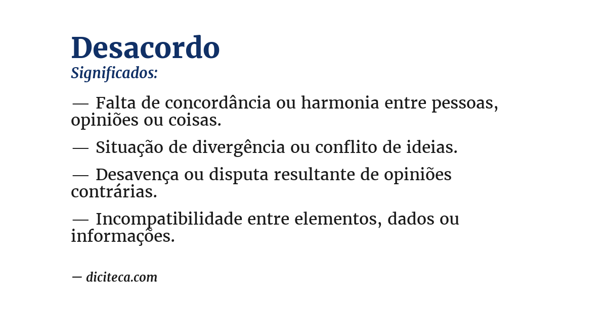 Significado de desacordo