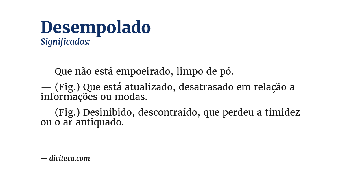 Significado de desempolado