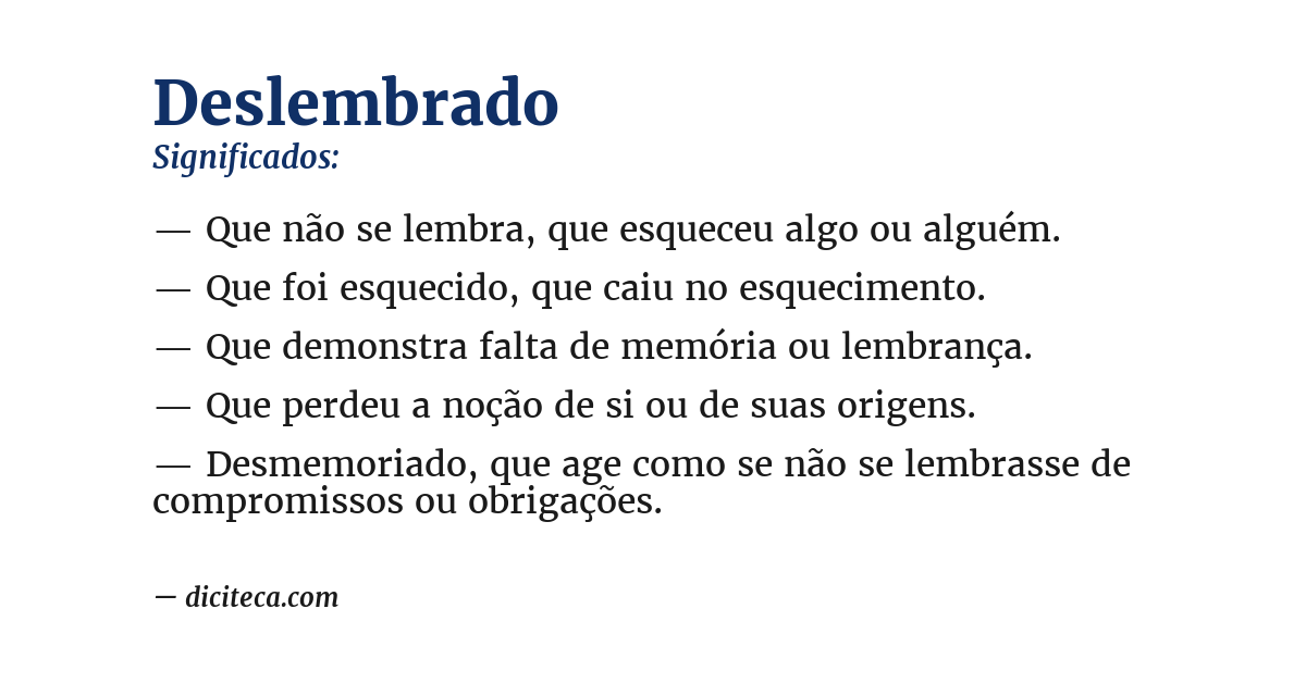 Significado de deslembrado