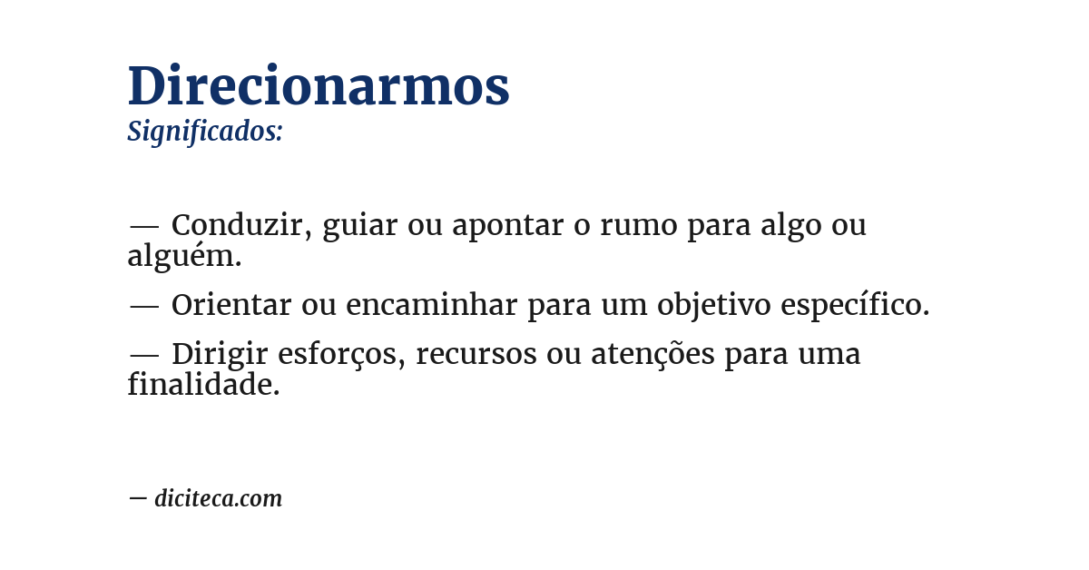 Significado de direcionarmos