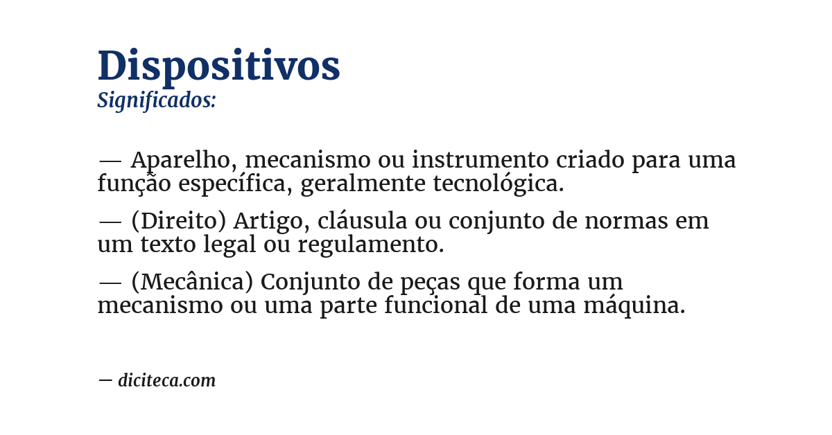 Significado de dispositivos