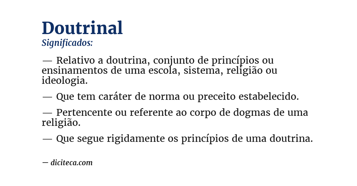 Significado de doutrinal