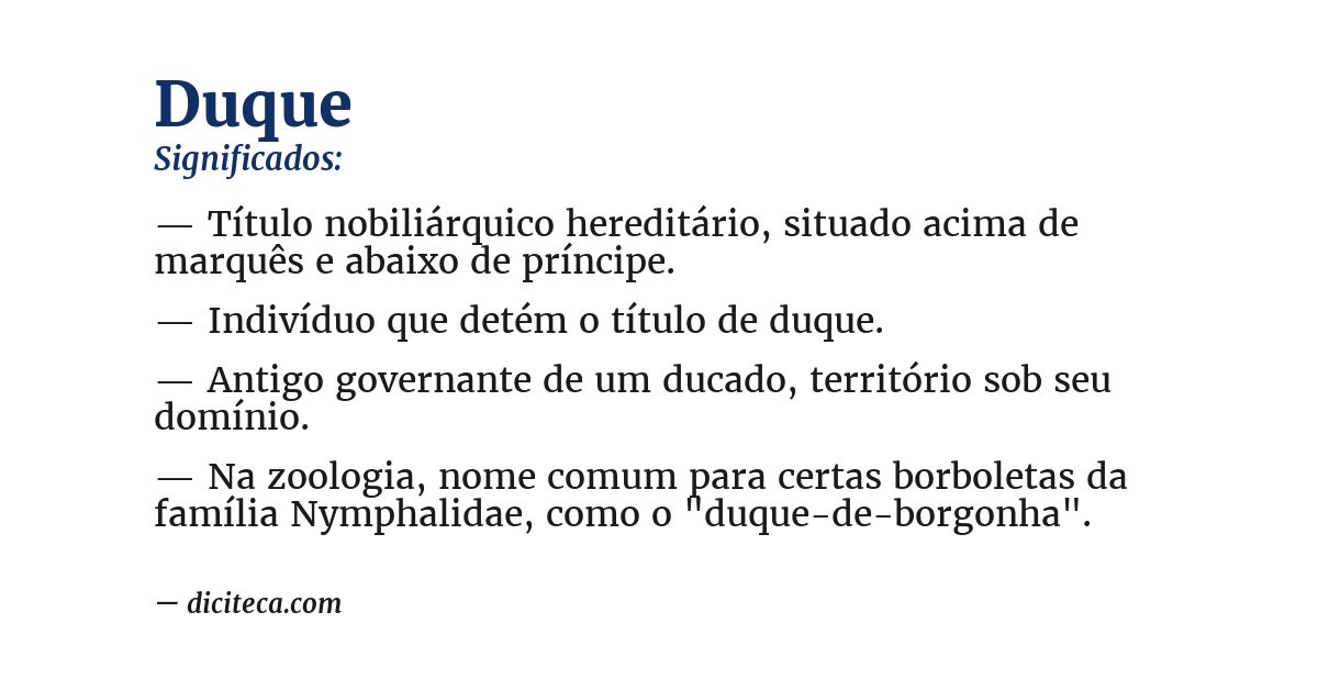 Significado de duque