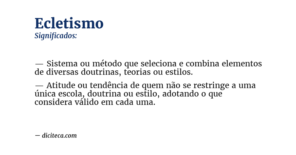 Significado de ecletismo