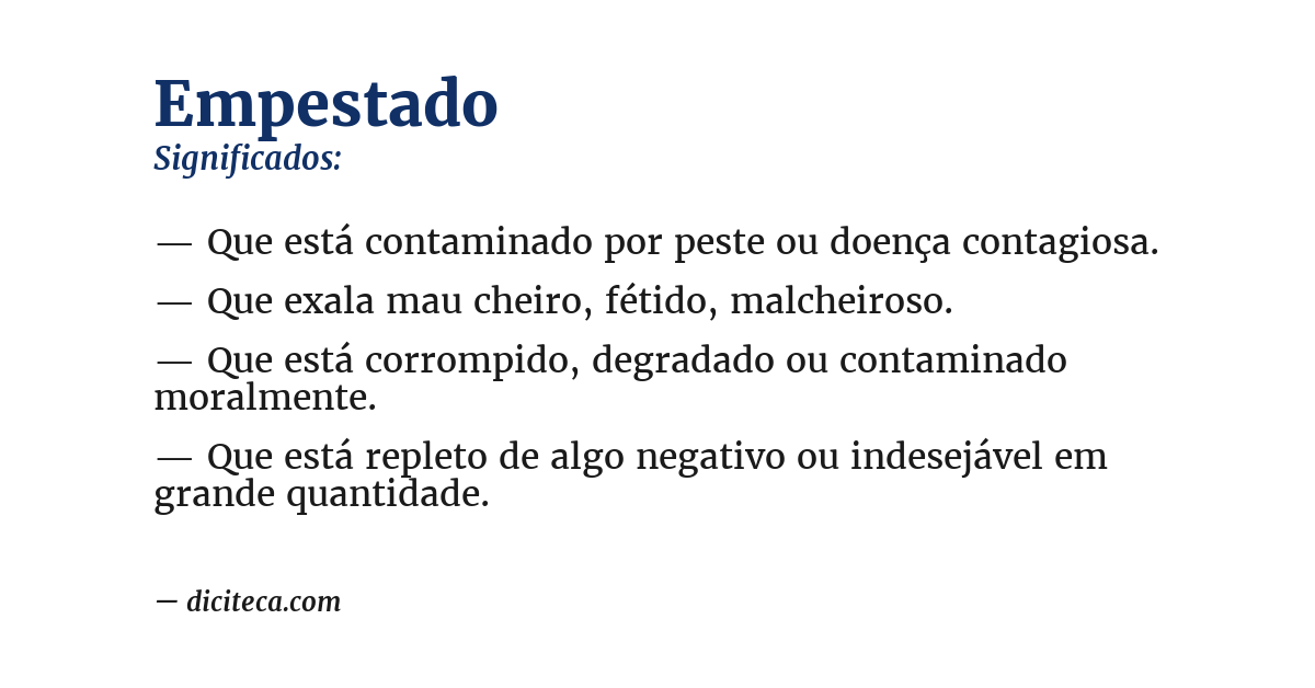 Significado de empestado
