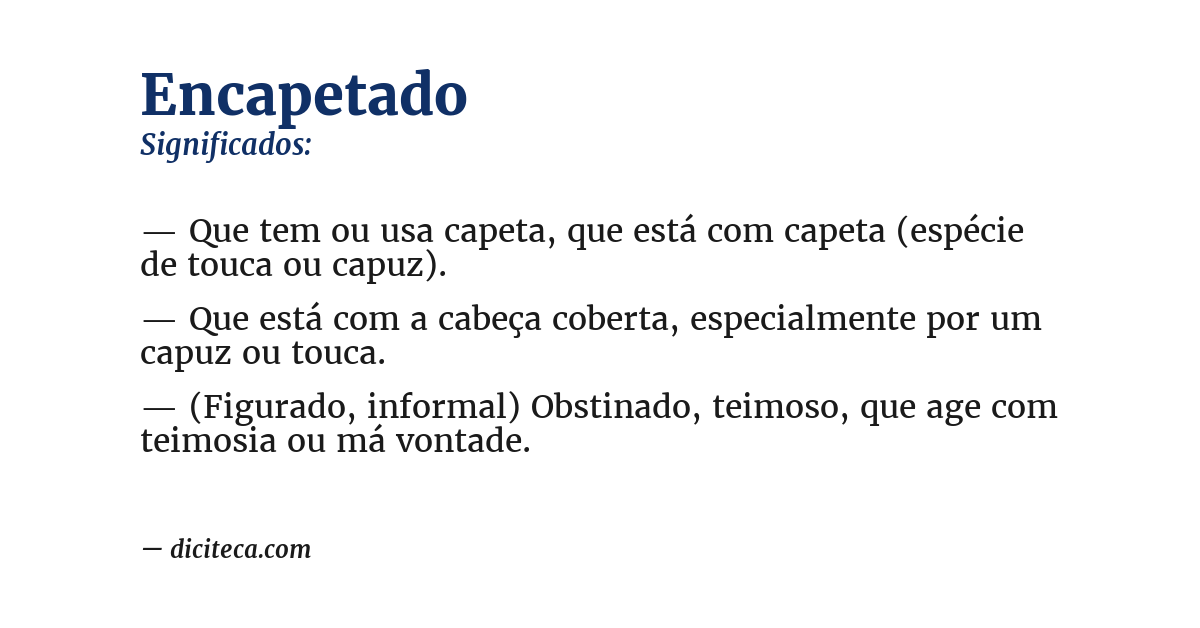 Significado de encapetado