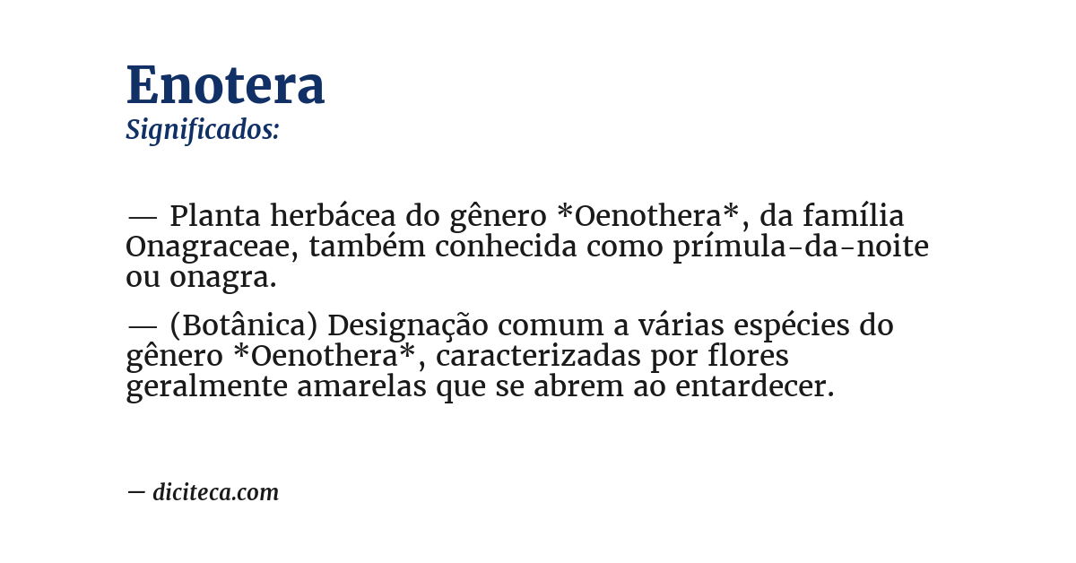 Significado de enotera