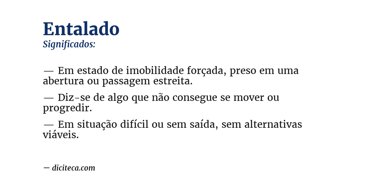 Significado de entalado