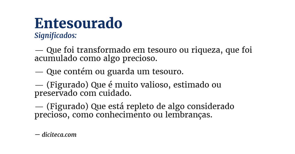 Significado de entesourado