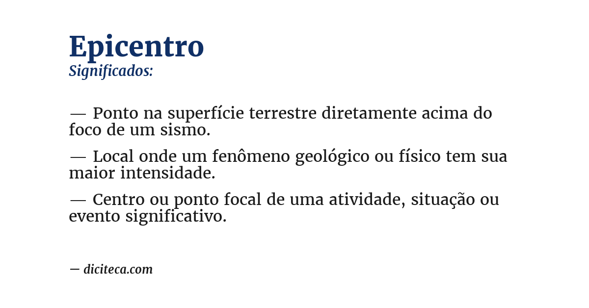 Significado de epicentro