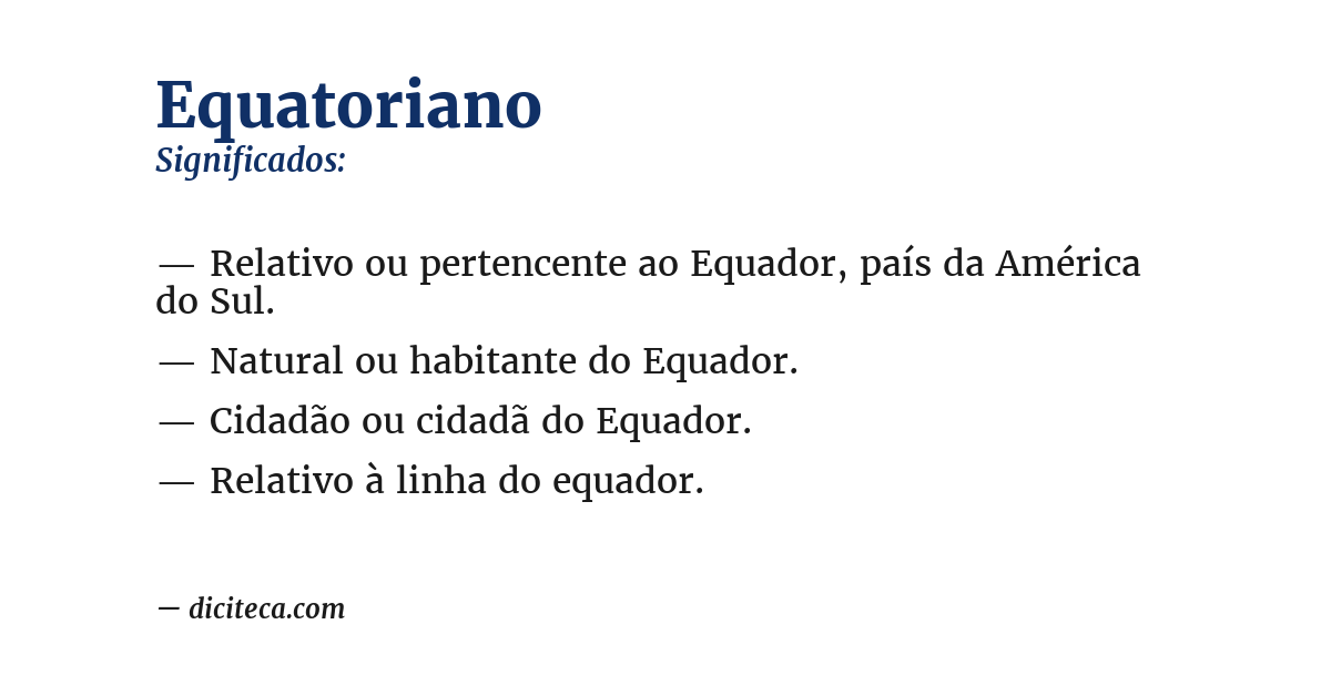 Significado de equatoriano