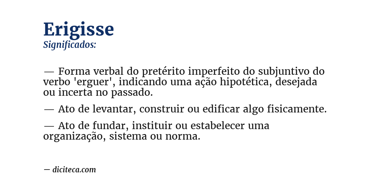 Significado de erigisse