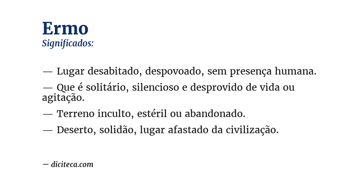 Significado de ermo