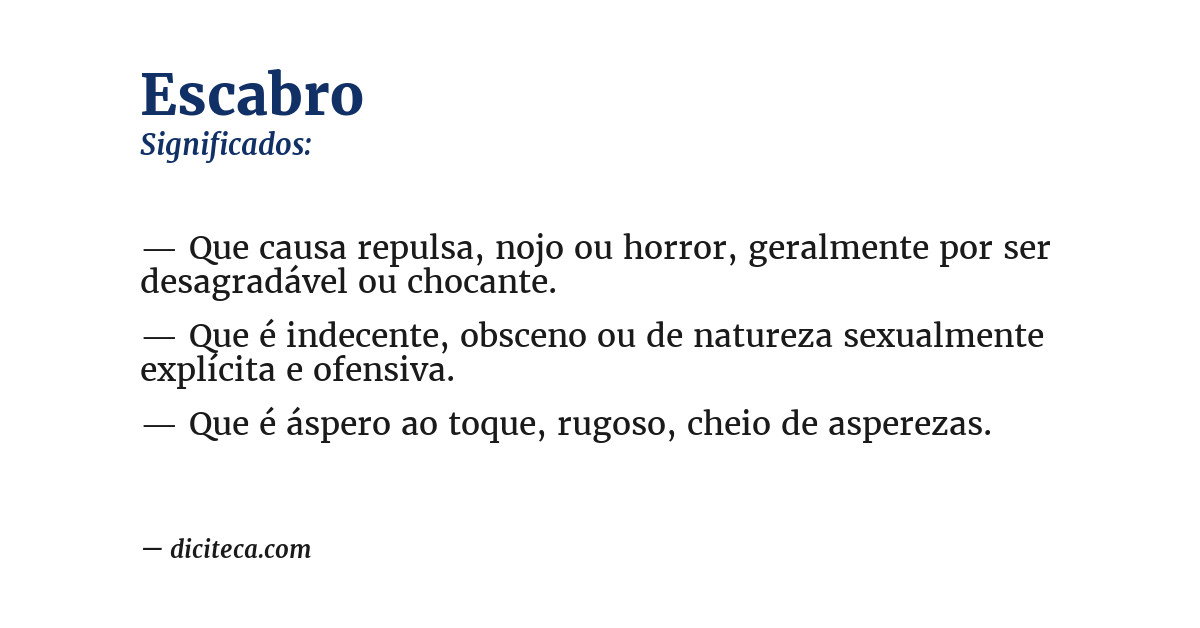 Significado de escabro