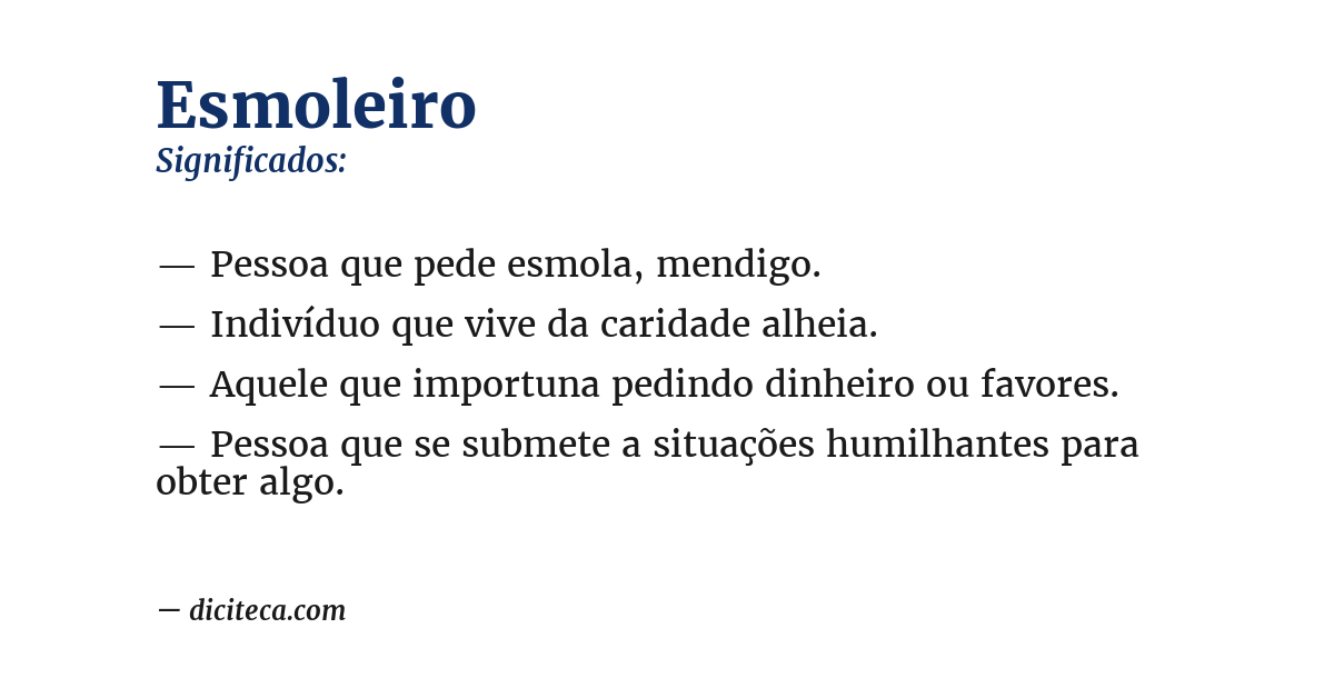 Significado de esmoleiro