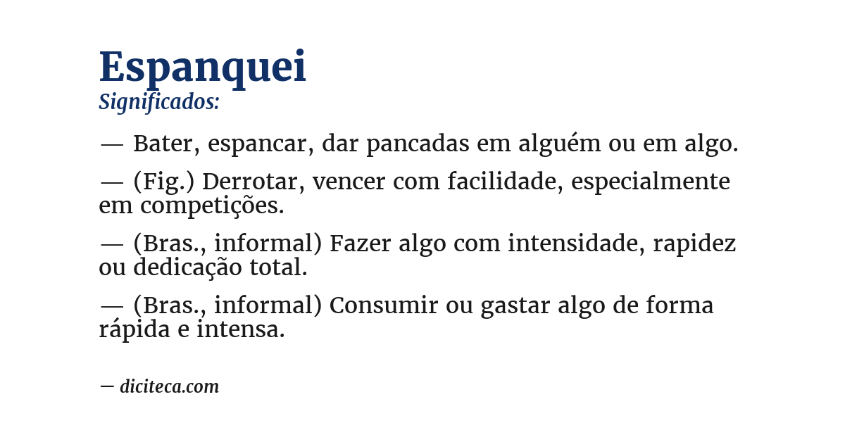 Significado de espanquei
