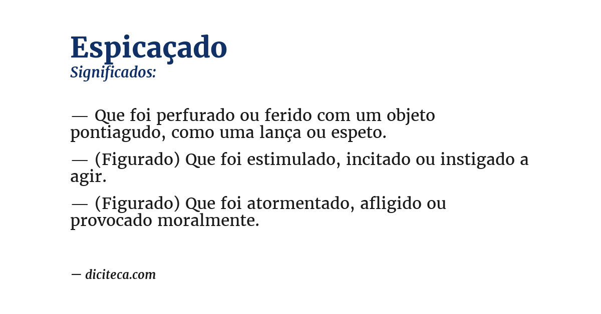 Significado de espicaçado