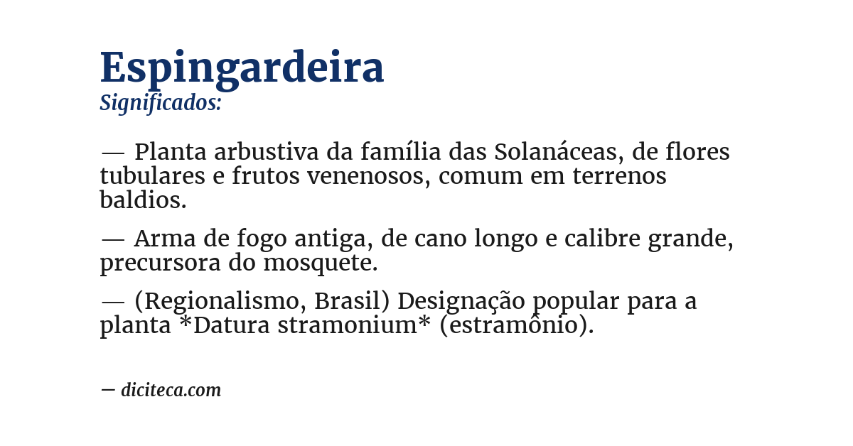 Significado de espingardeira