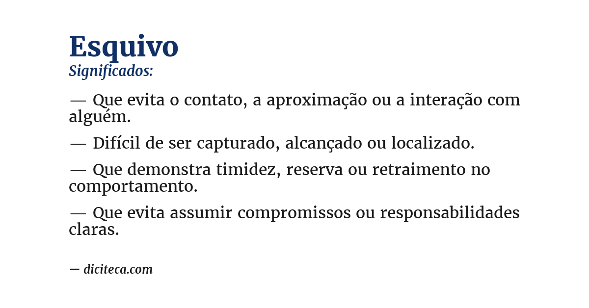 Significado de esquivo