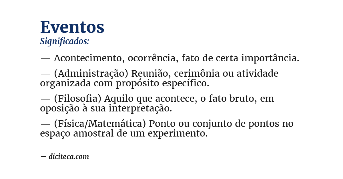 Significado de eventos