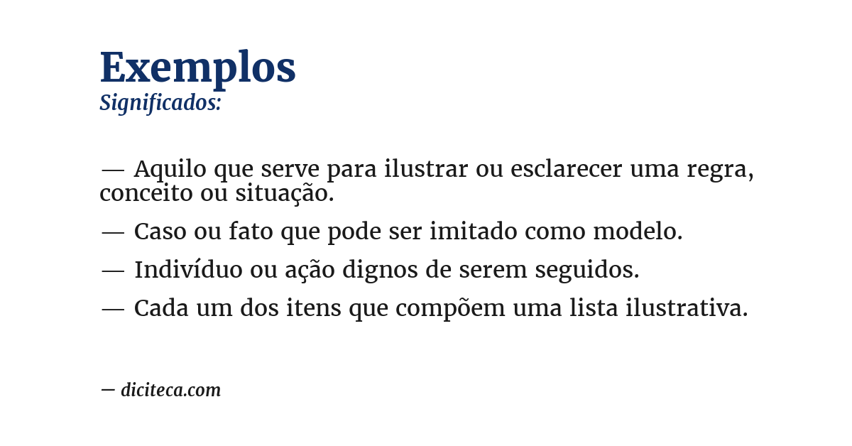 Significado de exemplos