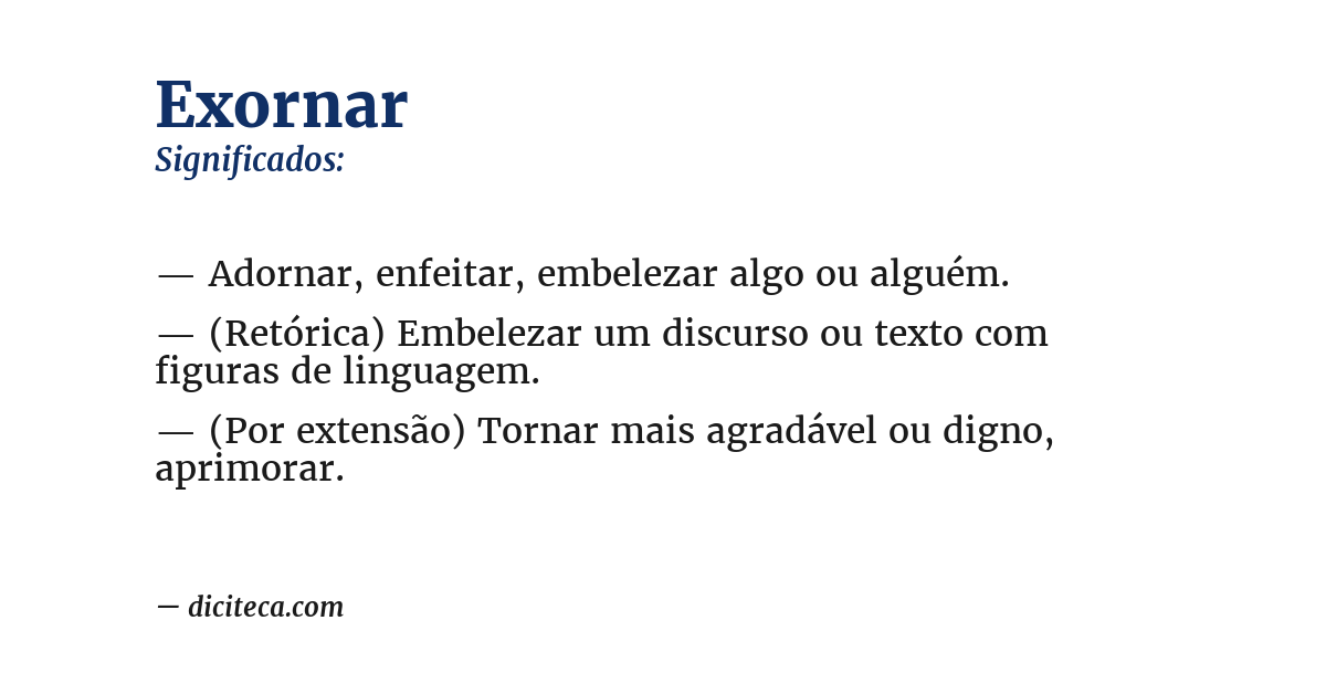 Significado de exornar