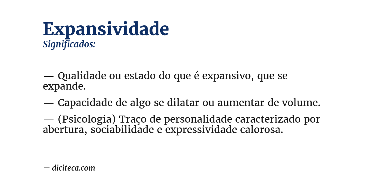 Significado de expansividade