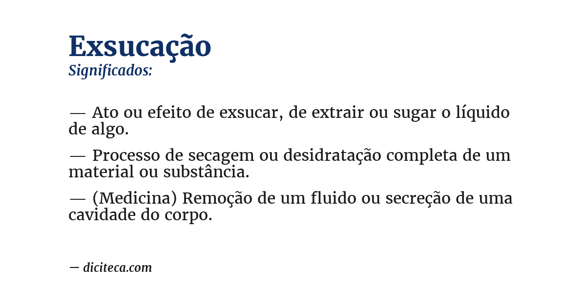 Significado de exsucação