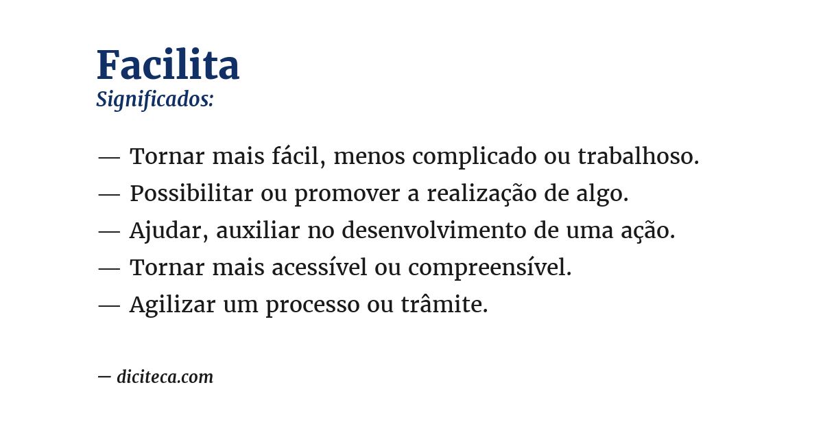 Significado de facilita