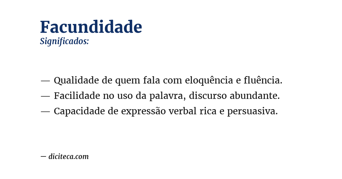 Significado de facundidade