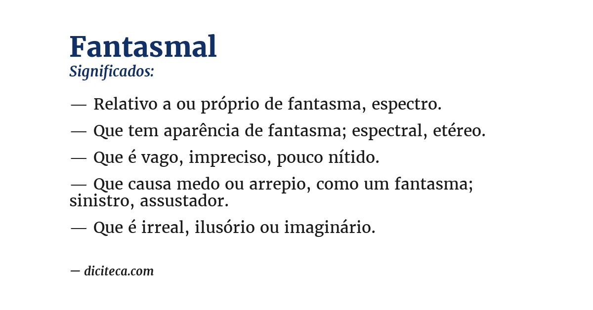 Significado de fantasmal