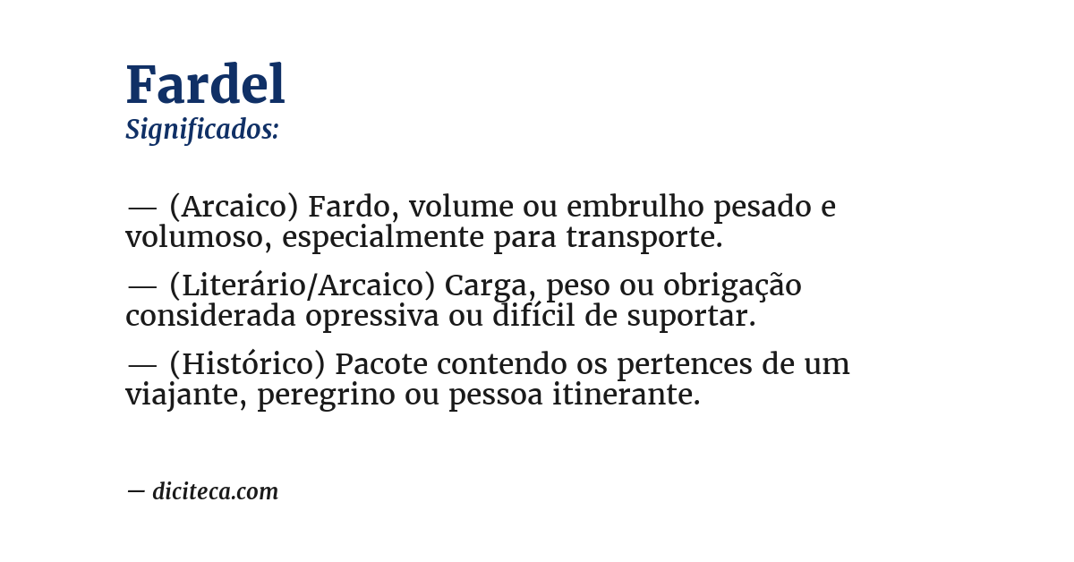 Significado de fardel