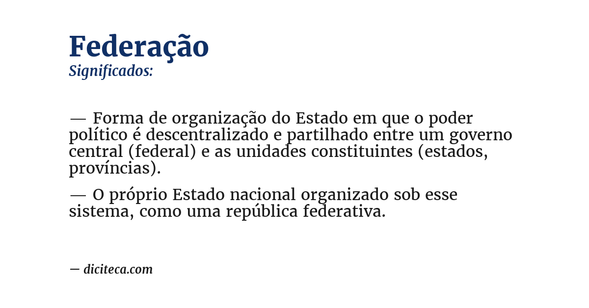 Significado de federação